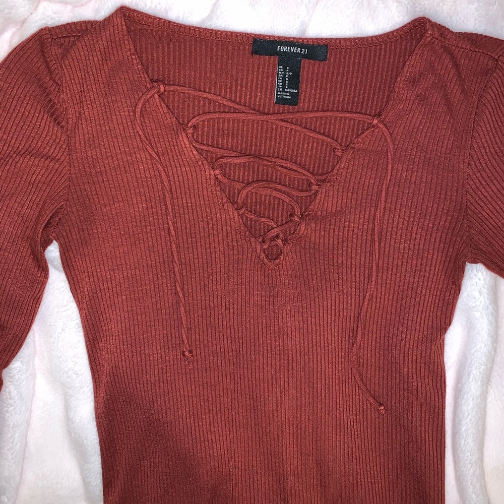 Forever 21 Lace-Up Long Sleeve